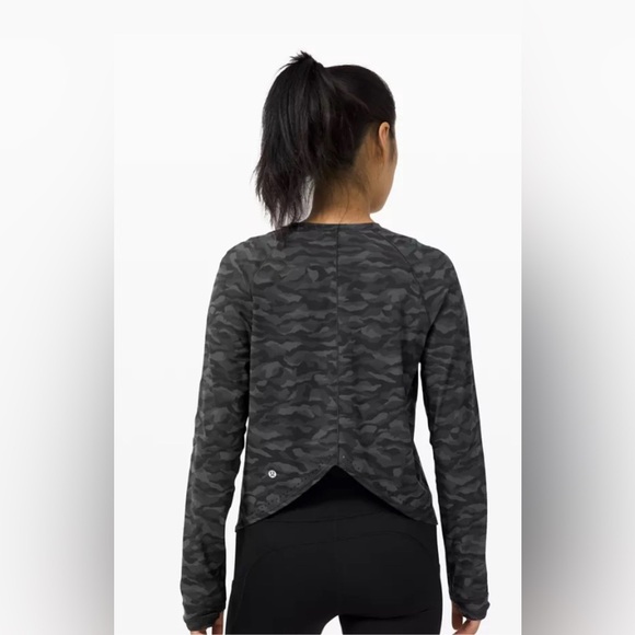 Lululemon Rise and Run Long Sleeve Top Heritage 365 Camo Deep Coal Multi - Picture 1 of 13